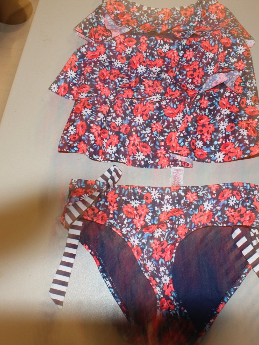 Multi Color 2 Pcs Justice Tankini Swimsuit Size 7